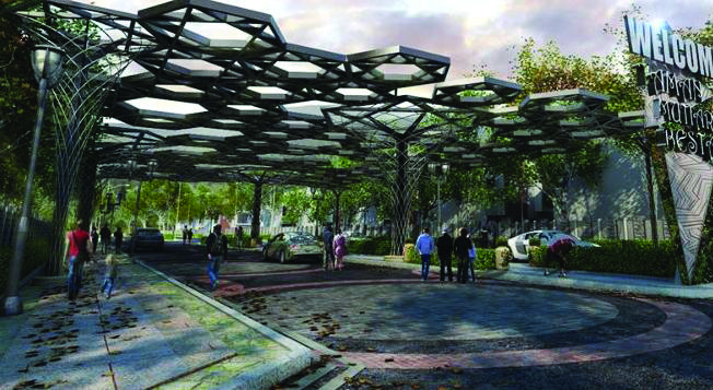 Park Entrance with Feature Pavilion